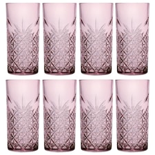 Pasabahce Pink Coloured Tall Cut Glass | Pink | 8