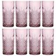image 1 of Pasabahce Pink Coloured Tall Cut Glass | Pink | 8
