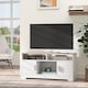 image 2 of HOMCOM TV Stand Cabinet up to 50 , Modern TV Unit with Storage, Open Shelves and Cable Management for Living Room, Bedroom, White