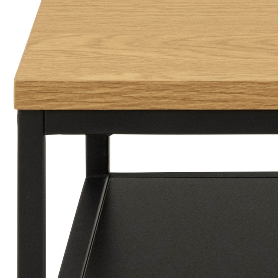 image 1 of Gila Square Coffee Table with Open Shelf in Oak & Black