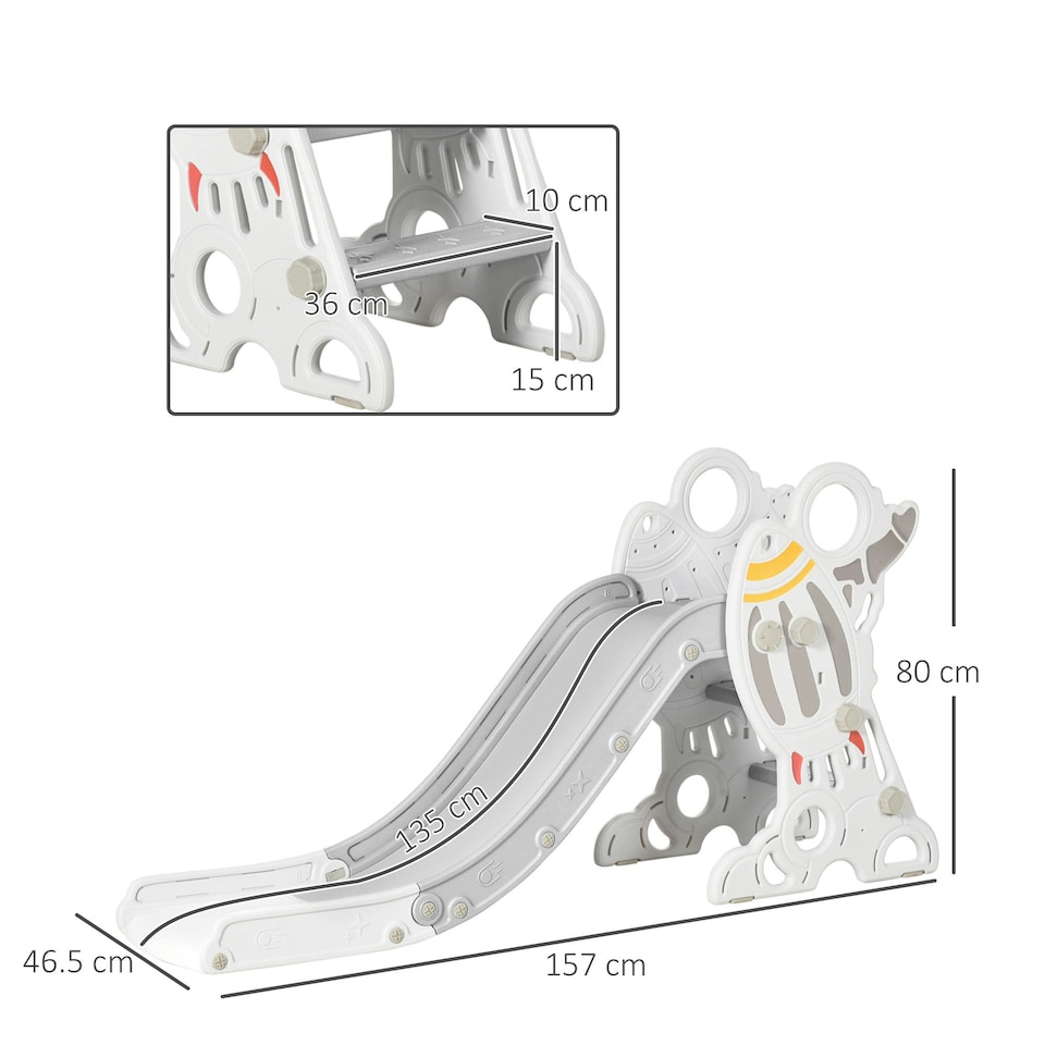 image 1 of AIYAPLAY Baby Slide Freestanding Slide for Kids 1.5-3 Years Space Theme, Grey