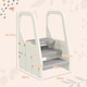 image 5 of AIYAPLAY Toddler Tower, Adjustable 3 Step Kitchen Step Stool Helper with Handles, Non-slip Surface & Foot Pads, for Bathroom, Kitchen, Sink, Toilet Potty Training, for 2-5 Years, Grey
