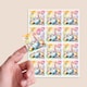 image 2 of Easter Gonk Square Stickers 65mm - Sheet of 12