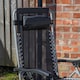 image 4 of Multi Position Garden Zero Gravity Relaxer Chair Sun Lounger in Black & Silver | Black | Black