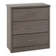 image 1 of Lisbon 3 Drawer Chest - L40 x W80.5 x H72 cm - Black Wood Grain