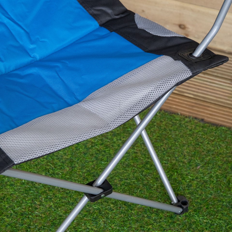 image 1 of Luxury Padded High Back Folding Outdoor, Camping, Fishing Chair in Blue