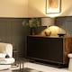 image 3 of ValueLights Bailey Polished Gold Table Lamp with Medium Grey Shade | Gold