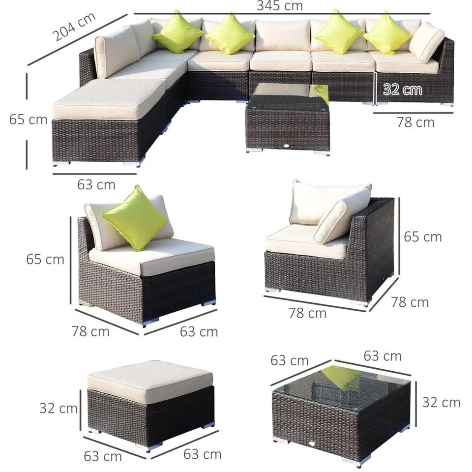 image 1 of Big Easy Rattan Corner Sofa Set - Brown