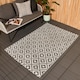 image 5 of OHS Outdoor Waterproof Geo Garden Patio Anti-Slip Rug, 80x150cm - Grey/White