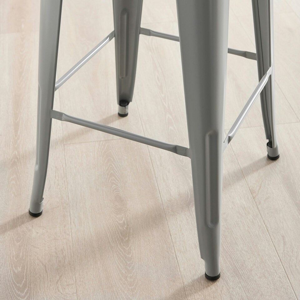 image 1 of Furniturebox 2x Colton 'Tolix' Style Grey Metal Bar Stools