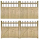image 2 of Hampton Low Double Driveway Garden Gate - Pressure Treated Scandinavian Redwood - W2400 x H1200 mm | Brown | 1