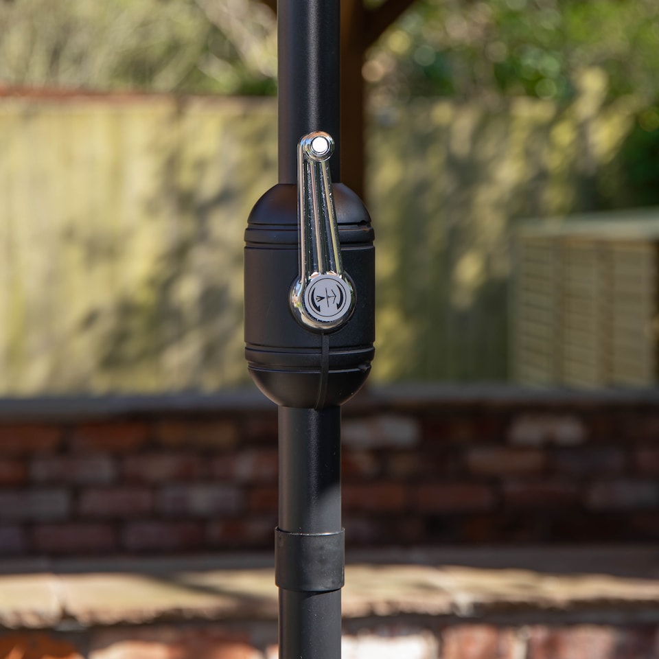 image 1 of Samuel Alexander 2.7m Havana Garden Patio Parasol with Crank Handle in Grey | Grey | Grey