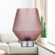 image 6 of Porter - Battery Operated Chrome Lamp with Pink Textured Glass Chrome | Pink
