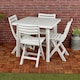 image 2 of White Plastic Garden Dining Table with Chairs Set Patio Deck Outdoor Furniture | White | White | 5 Piece Set