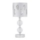 image 2 of Set of 2 Chrome Two Ball Table Lamps with White Fern Shades Chrome | White