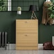 image 9 of Vida Designs 2 Drawer Shoe Cabinet Shoe Rack Storage Cupboard, Pine