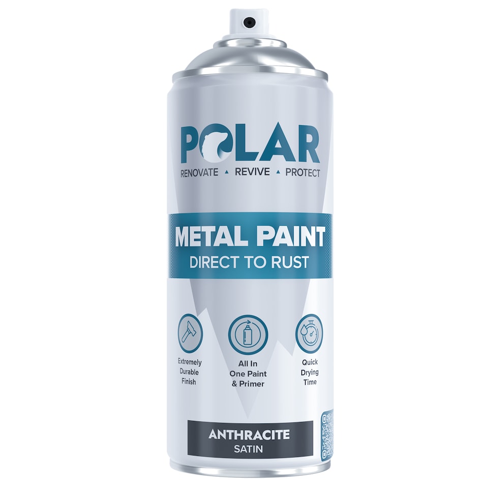 image 1 of Polar Metal Paint Direct to Rust All In One Primer Spray Satin | Grey | Satin Anthracite | 400 ml | 1