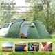 image 6 of Outsunny 3 Man Camping Tent with Porch and Weather-Resistant Rainfly, Green