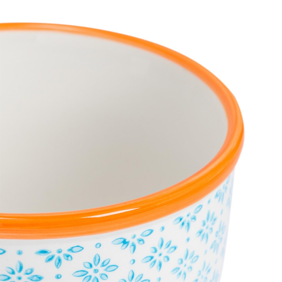 image 1 of Nicola Spring Hand-Printed Plant Pot - 14cm - Blue | Blue | Blue