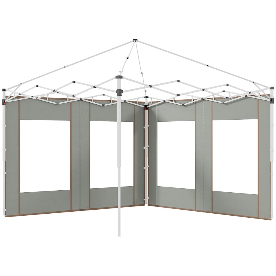 image 1 of Outsunny 3x3(m) or 3x6m Pop Up Gazebo Side Panels with Windows, Grey