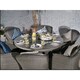 image 2 of 6 Seater Round Caver Dining Set 110cm Round Table With 4 Imperial Chairs Including Cushions