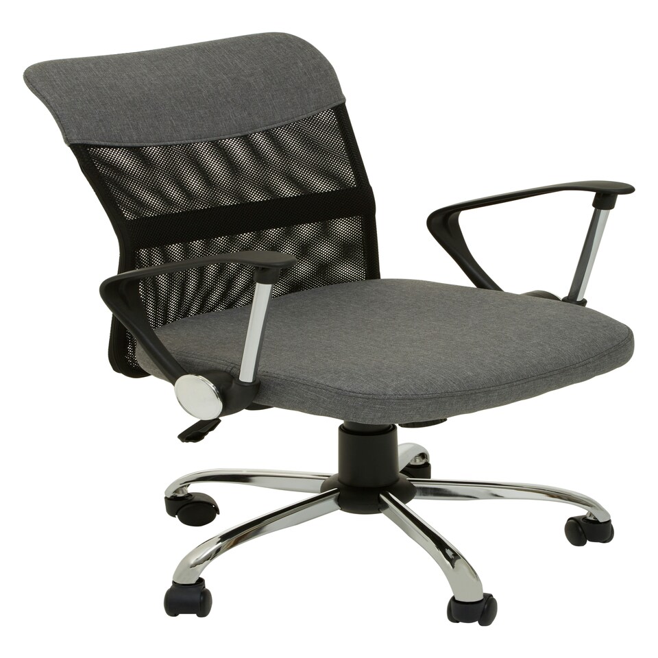 image 1 of Interiors by Premier Fenix Grey Home Office Chair With Chrome Arms