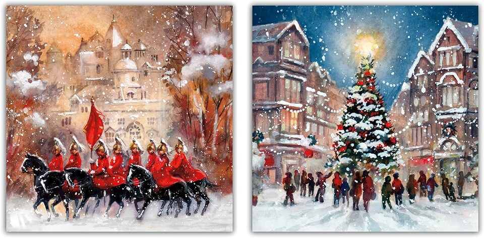 image 1 of Box of 16 Festive Snow Scenes NSPCC Charity Christmas Cards with Envelopes