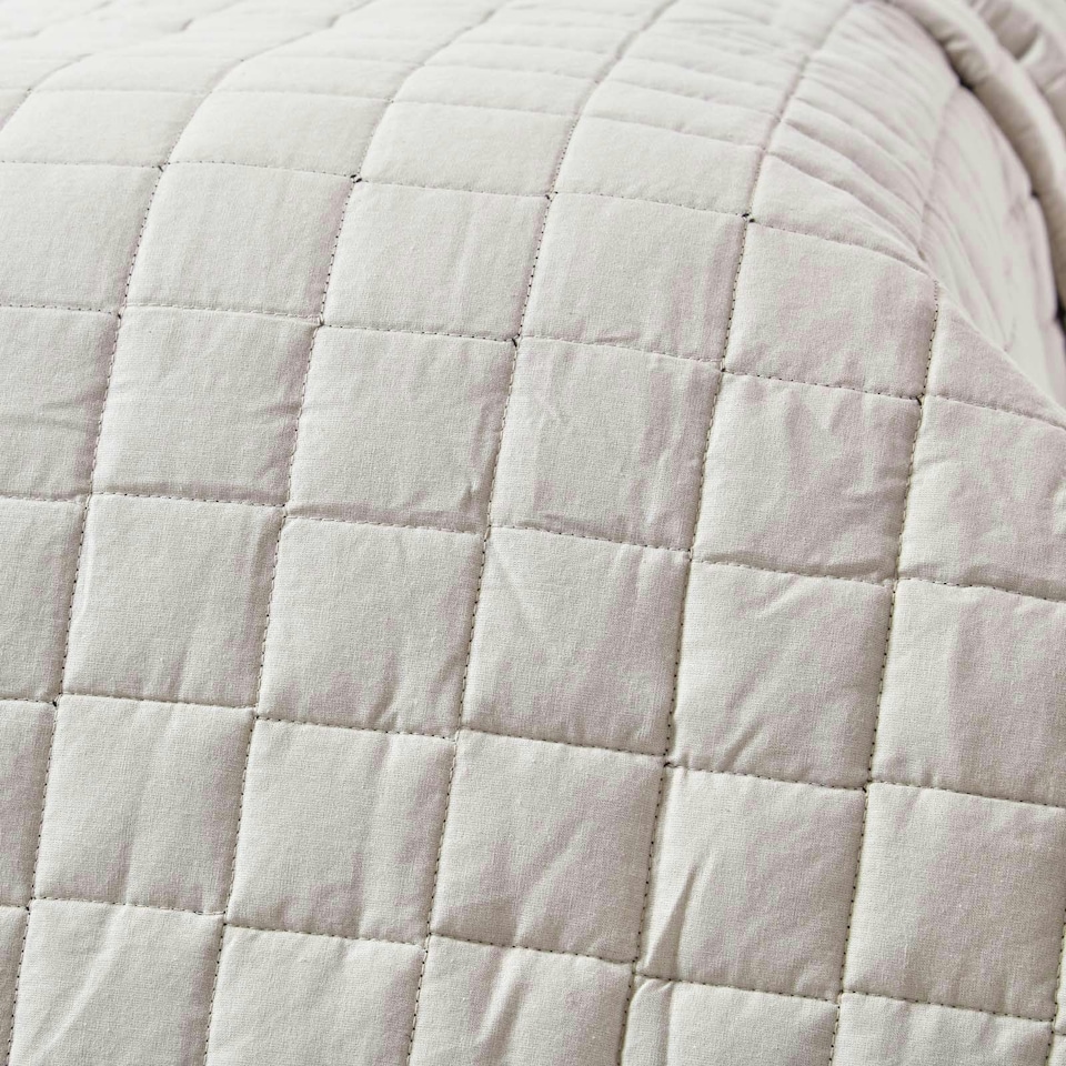 image 1 of Homescapes Cotton Quilted Reversible Bedspread Black and Grey - 230 x 250 cm | Black