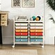 image 3 of COSTWAY 12 Drawers Utility Cart Storage Rolling Macaron