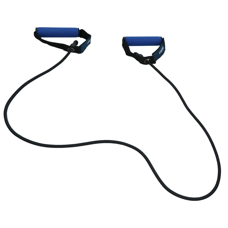 image 1 of Strong Resistance Tube Bands with Handles Yoga Gym Workout Fitness Exercise