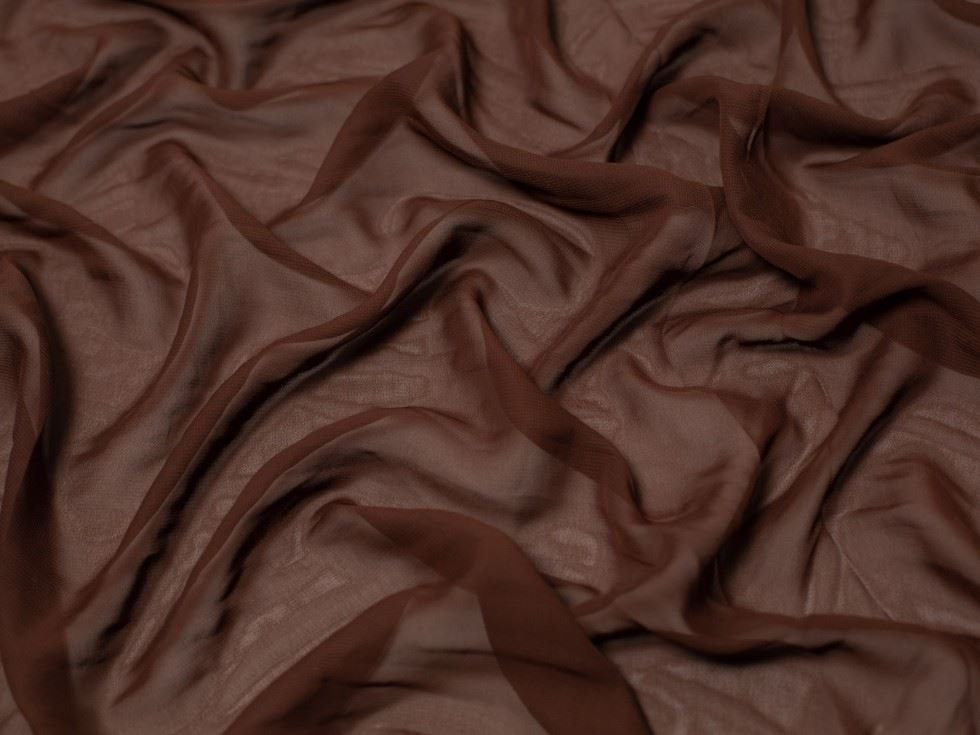 Minerva Core Range Brown Light Sheer Chiffon Fabric for Dressmaking, 110cm / 43" Wide - per metre