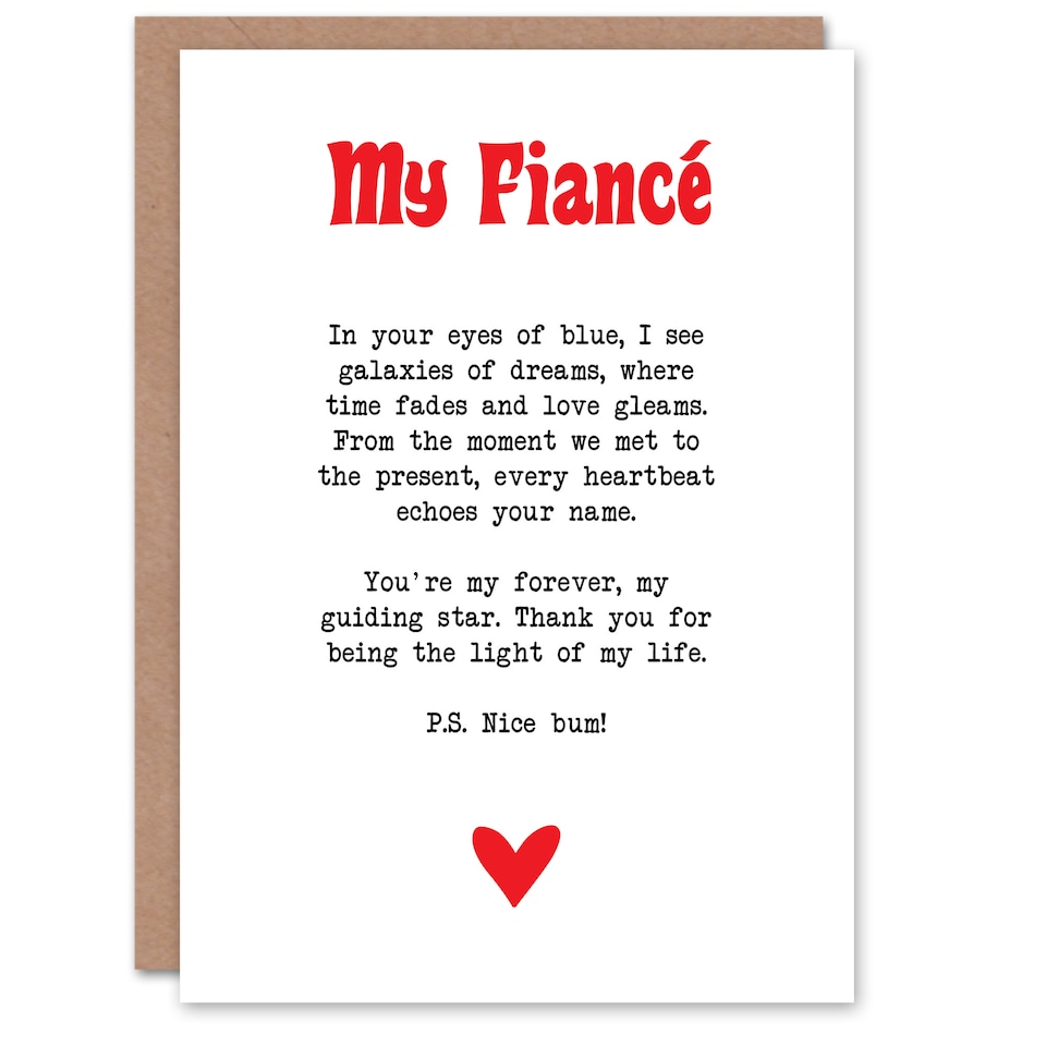 image 1 of Greeting Card Love Poem Blue Eyes Fiancé Romantic Poetry Fun