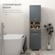 image 4 of HOMCOM Tall Bathroom Storage Cabinet, Bathroom Storage Unit, Freestanding Bathroom Cabinet with Open Shelves and Drawer | Grey | Grey