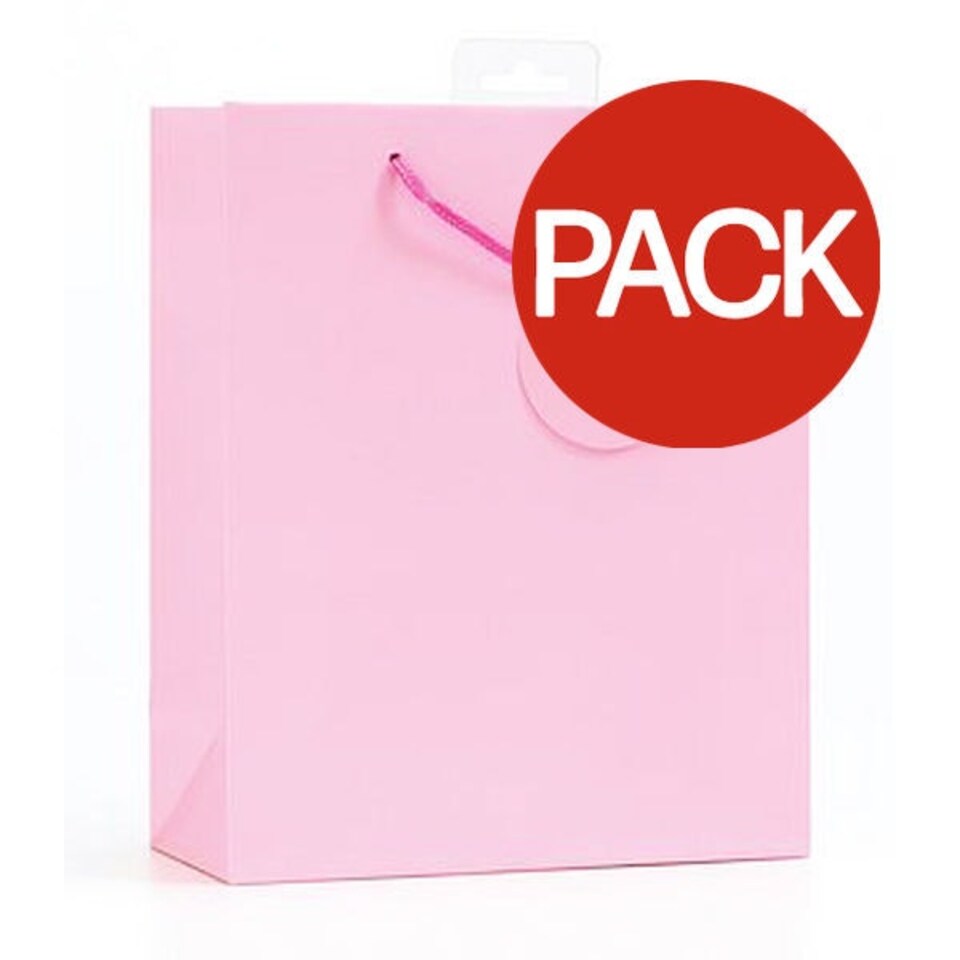 image 1 of Simon Elvin Finishing Touch Single Colour Large Gift Bag (Pack Of 6) - Pink - One Size