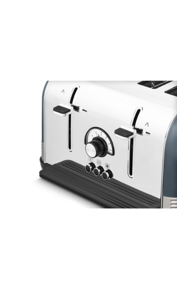 image 1 of Morphy Richards Venture Retro 4 Slice Toaster Basalt | Silver