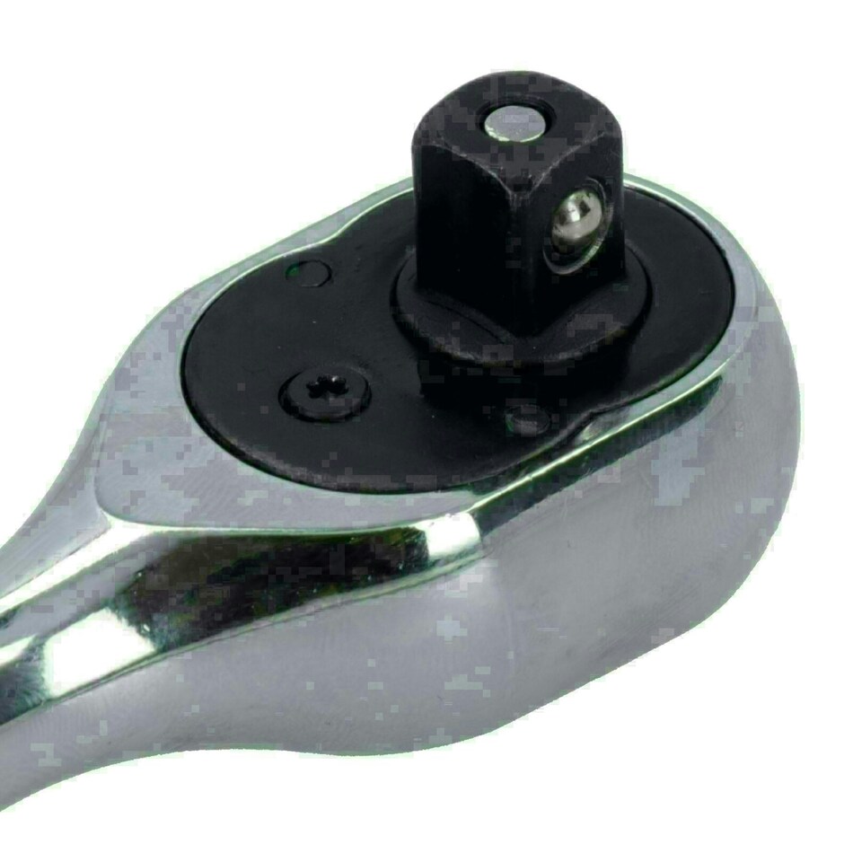 image 1 of 3/8in Drive Stubby Headed Ratchet Socket Driver 90 Teeth Quick Rel Reversible