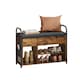 image 1 of Shoe Storage Bench With Cushioned Seat and Open Shelves