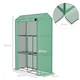 image 3 of Outsunny 3 Tier Mini Greenhouse with PE Cover, Roll-Up Door, Green