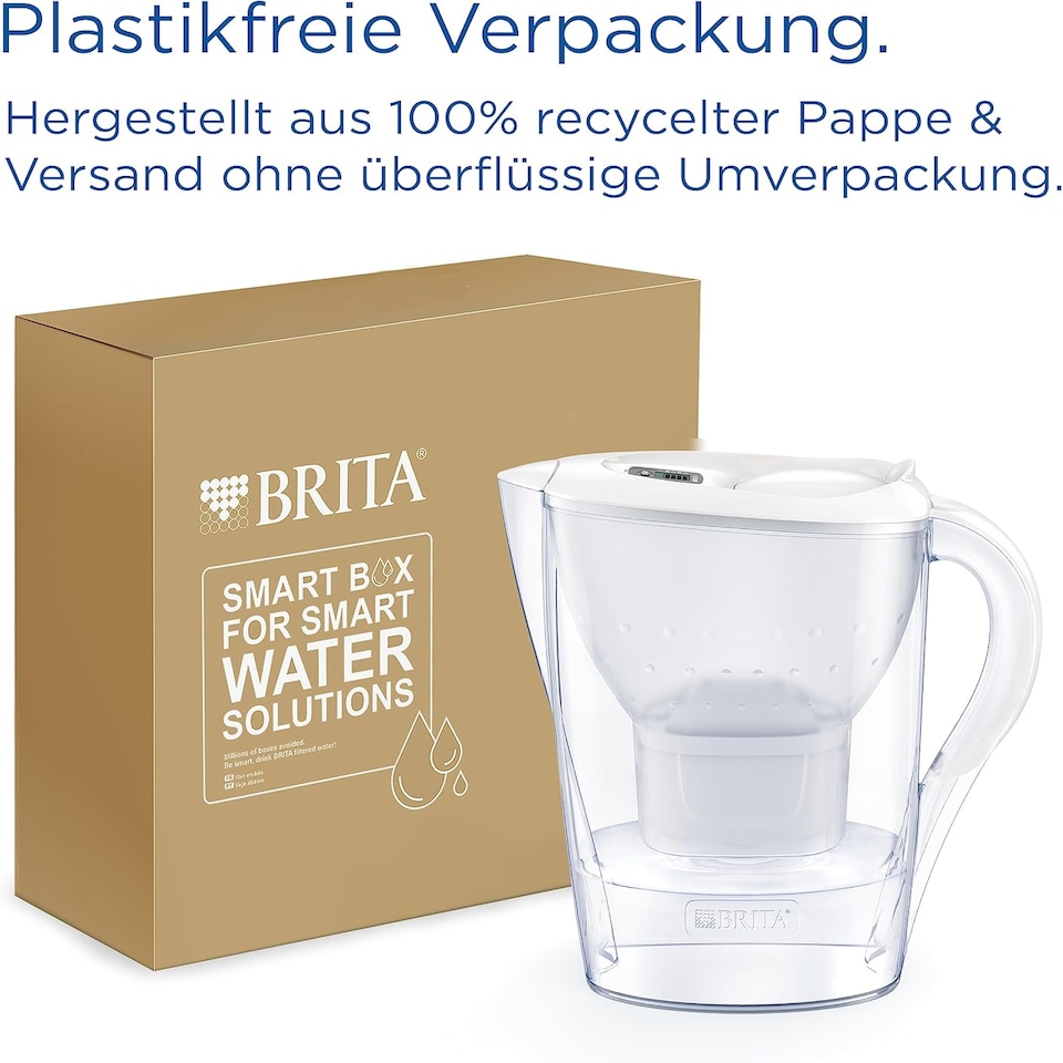 image 1 of BRITA Marella Water Filter Jug White (2.4L) Starter Pack incl. 3x MAXTRA PRO Pure Performance Cartridge
