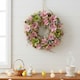 image 6 of Hanging Door Wreath Round Spring Easter Christmas Wall Decor Traditional Festive | Multi | Pink & Green Twigs | 34cm | 1