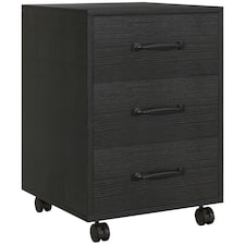HOMCOM 3-Drawer Filing Cabinet, Mobile File Cabinet for Home Office, Small Rolling Filing Cabinet, Printer Stand, Under Desk File Cabinet for A4, Letter-Size Files, Black Wood Grain