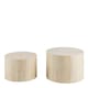 image 2 of Dice Round Coffee Table Set in Light Travertine Effect