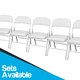 image 5 of TekBox White Folding Faux Leather Chairs - Set of 4