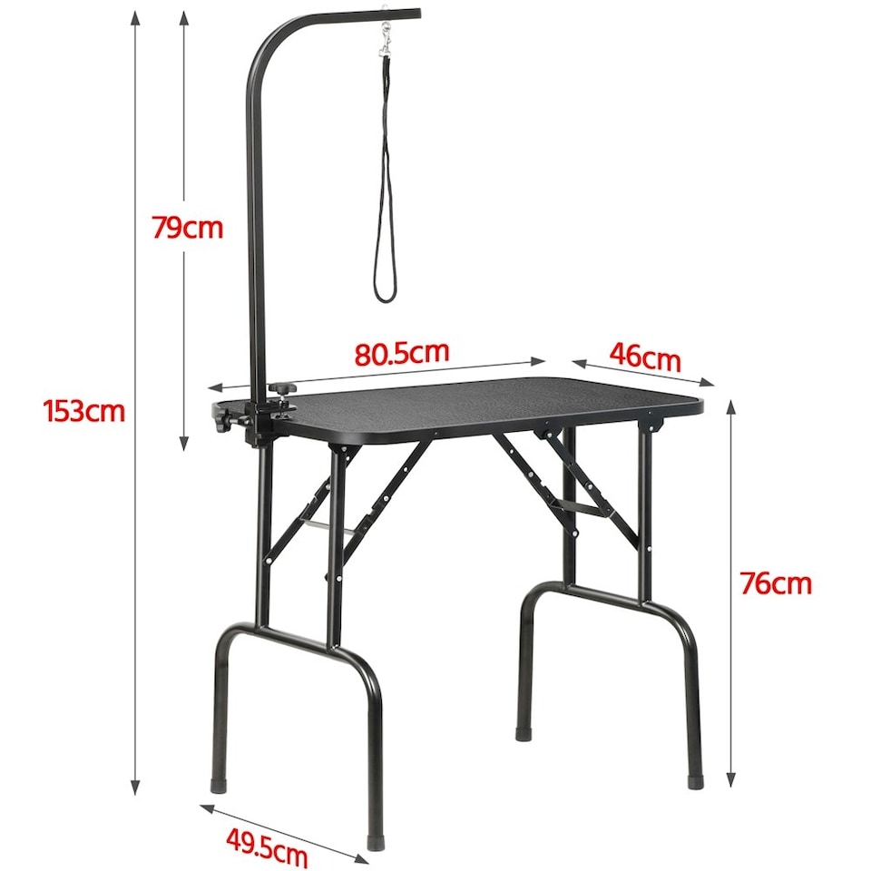image 1 of Yaheetech 80.5 cm Wide Pet Foldable Grooming Table Black