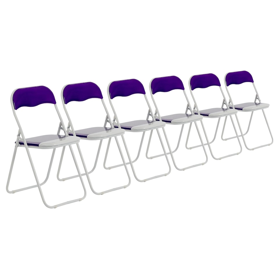 image 1 of Harbour Housewares Coloured Padded Folding Chairs - Purple - Pack of 6 | Purple | Purple