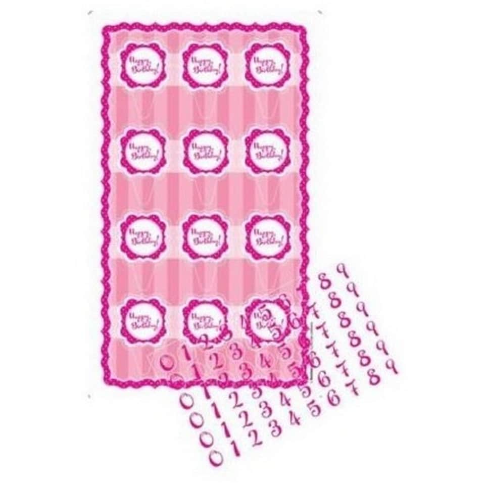 Creative Party Customisable Happy Birthday Cake Topper Set - Pink - One Size