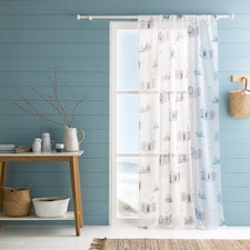 Fusion Beach Huts Voile Panel Blue