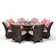 image 4 of Arizona Round 8 Seater Rattan Dining Set with Ice Bucket Drinks Cooler | Brown | Brown