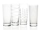 image 1 of Mikasa Highball Glass Set Clear Etched Crystal 550ml Set of 4