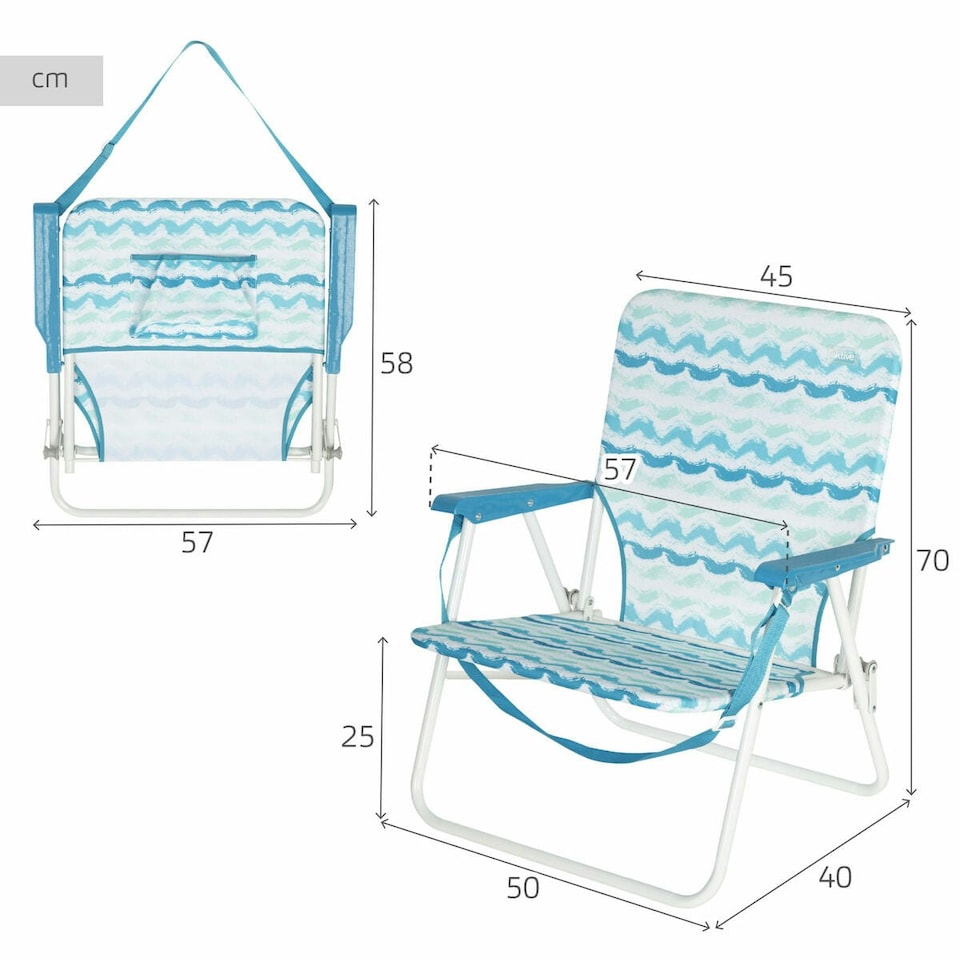 image 1 of Beach Chair Aktive 45 x 70 x 40 cm (2 Units) N/A